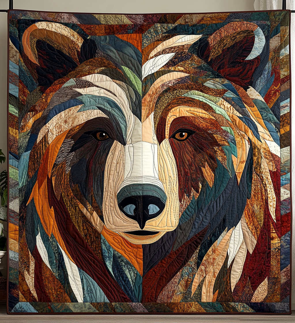 Bear Strength Quilted Blanket - Throw (55" x 60")