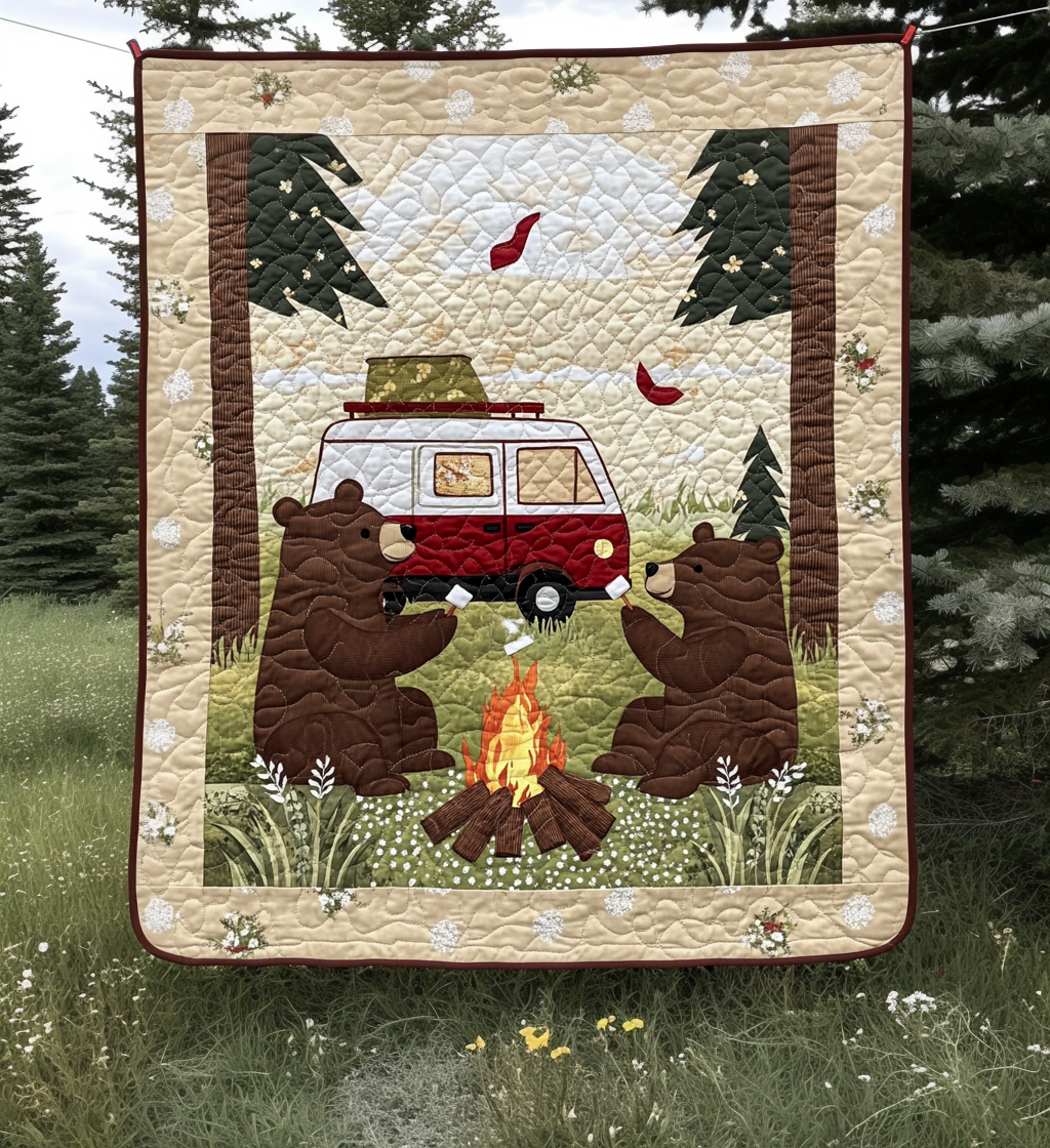 Bear Tracks Quilted Blanket - Throw (55" x 60")
