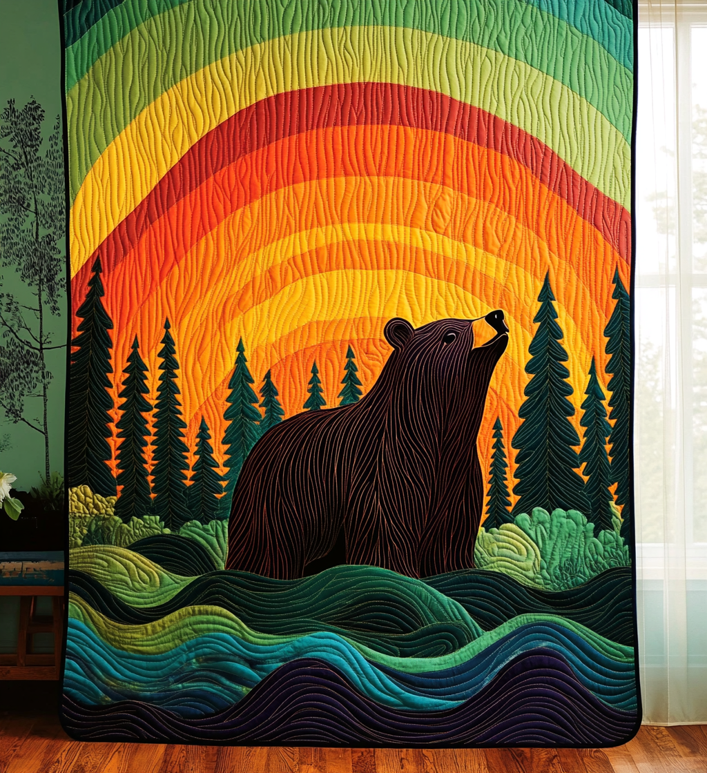 Bear Trail Quilted Blanket - Throw (55" x 60")
