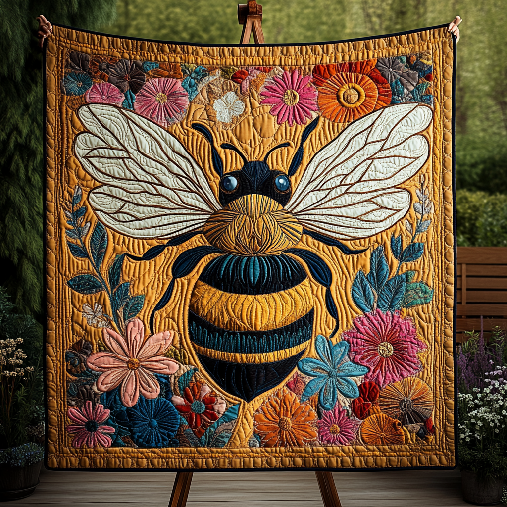Bee Bliss Quilted Blanket - Throw (55" x 60")
