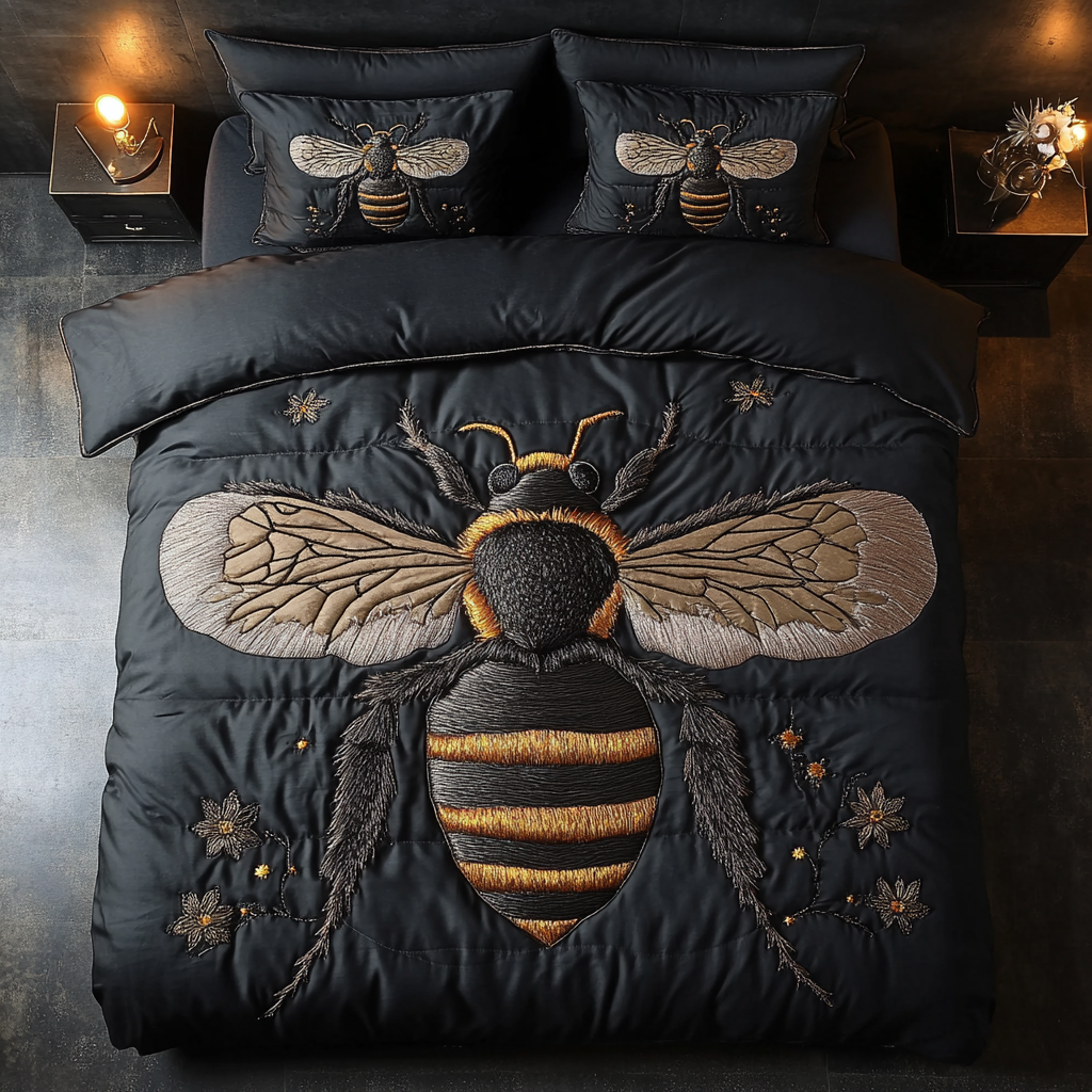 Beeutiful Buzz 3-Piece Quilted Bedding Set - Single (59" x 70")