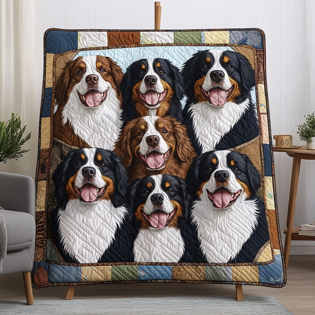 Bernese Bliss Quilted Blanket - Throw (55" x 60")