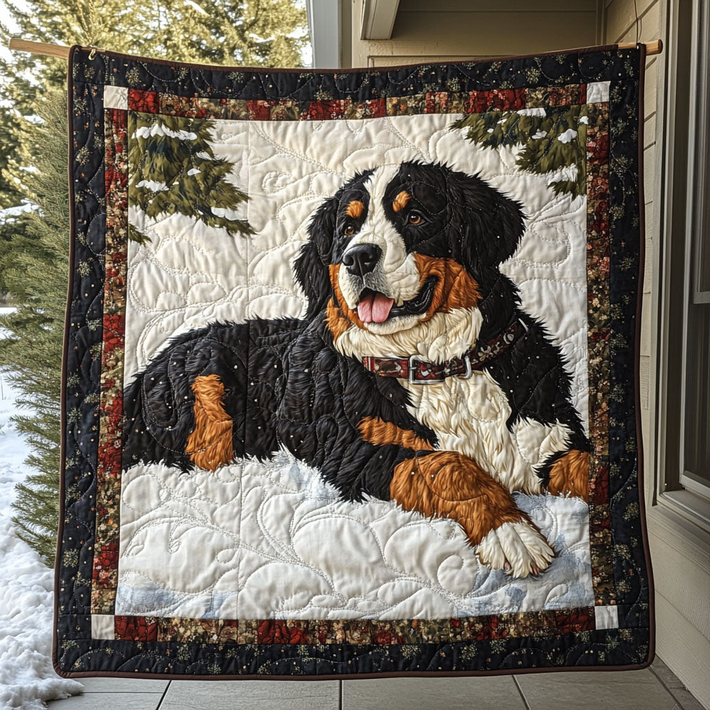 Bernese Mountain Path Quilted Blanket - Throw (55" x 60")
