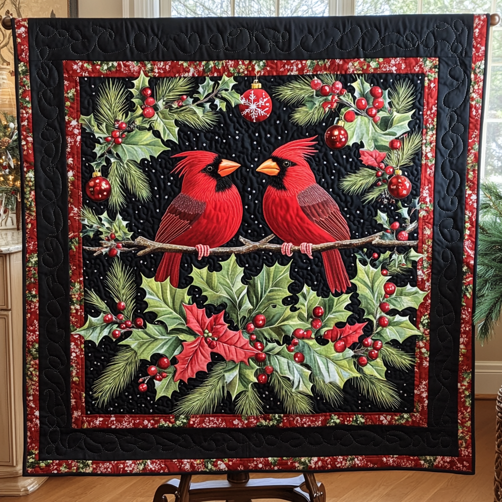Berries and Branches Quilted Blanket - Throw (55" x 60")