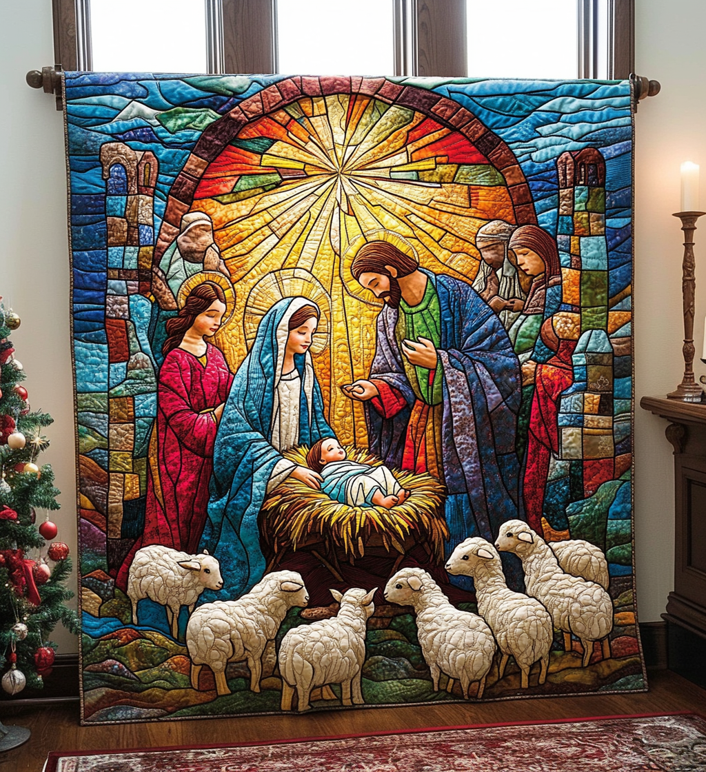 Bethlehem Blessing Quilted Blanket - Throw (55" x 60")