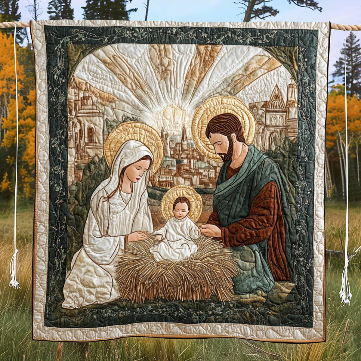 Bethlehem Blessing Quilted Blanket - Throw (55" x 60")