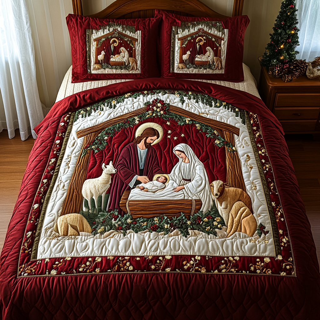 Bethlehem Comfort 3-Piece Quilted Bedding Set - Single (59" x 70")