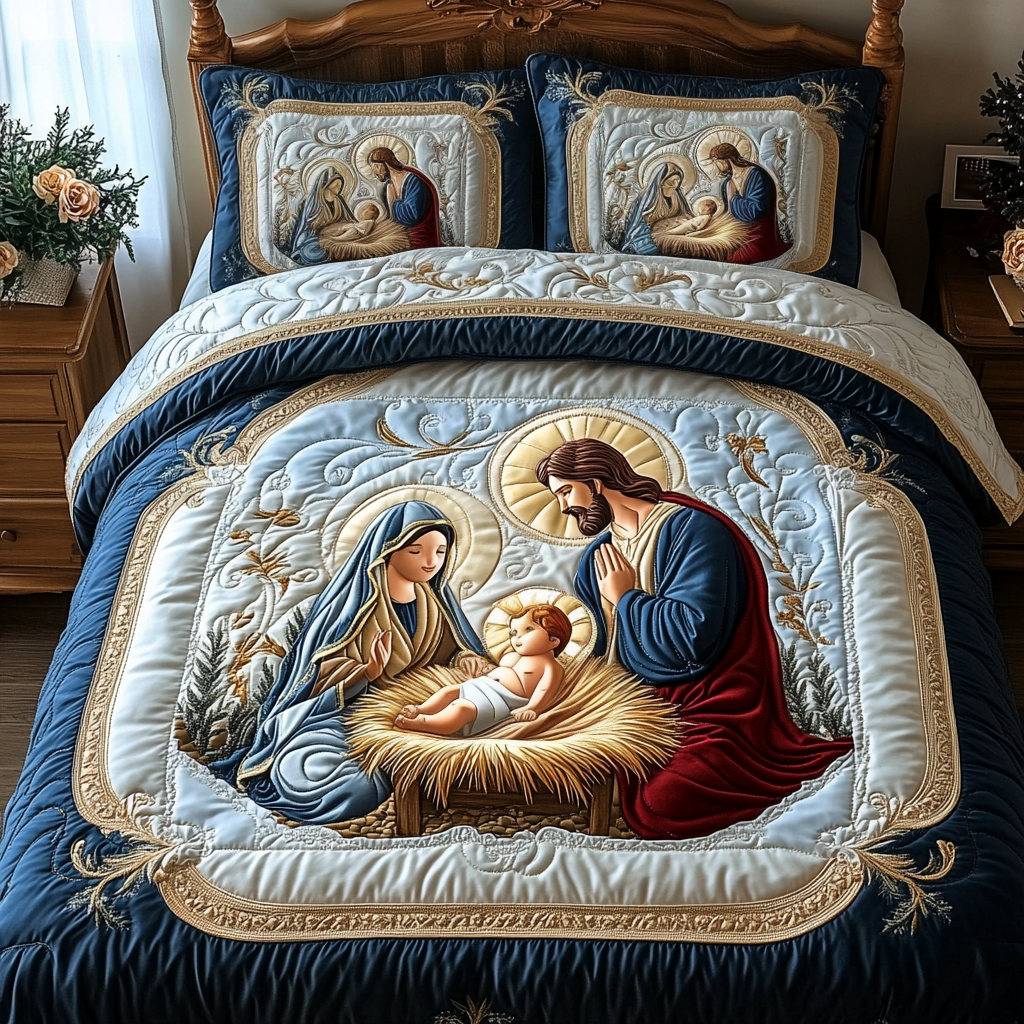 Bethlehem Light Quilted Bedding Set - Single (59" x 70")