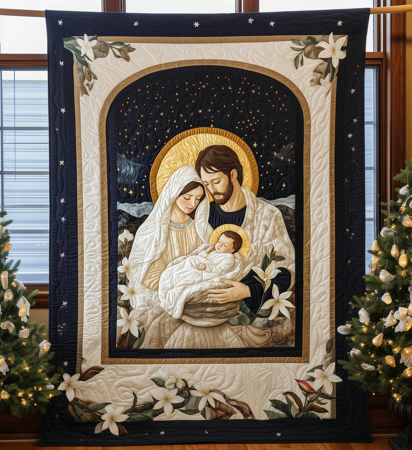 Bethlehem Night Quilted Blanket - Throw (55" x 60")