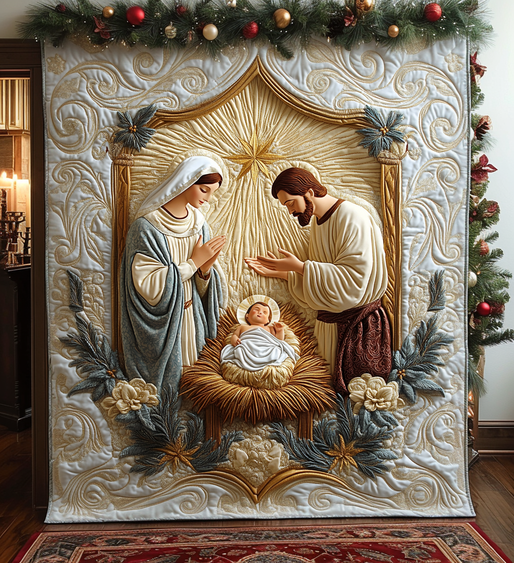 Bethlehem Peace Quilted Blanket - Throw (55" x 60")