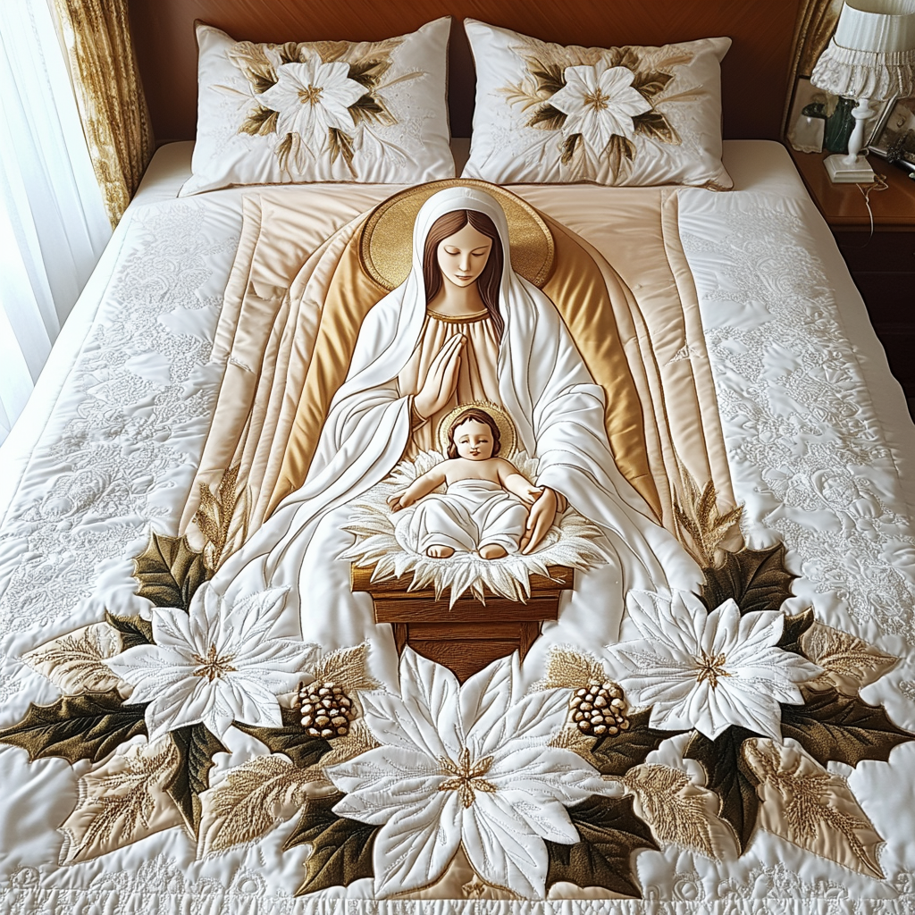 Bethlehem Starlight Quilted Bedding Set - Single (59" x 70")