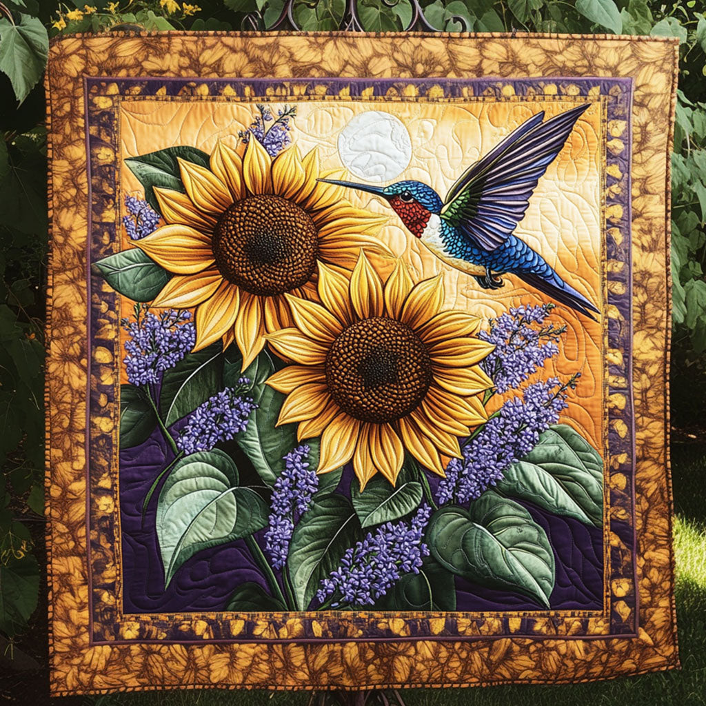 Bird and Bloom Quilted Blanket - Throw (55" x 60")