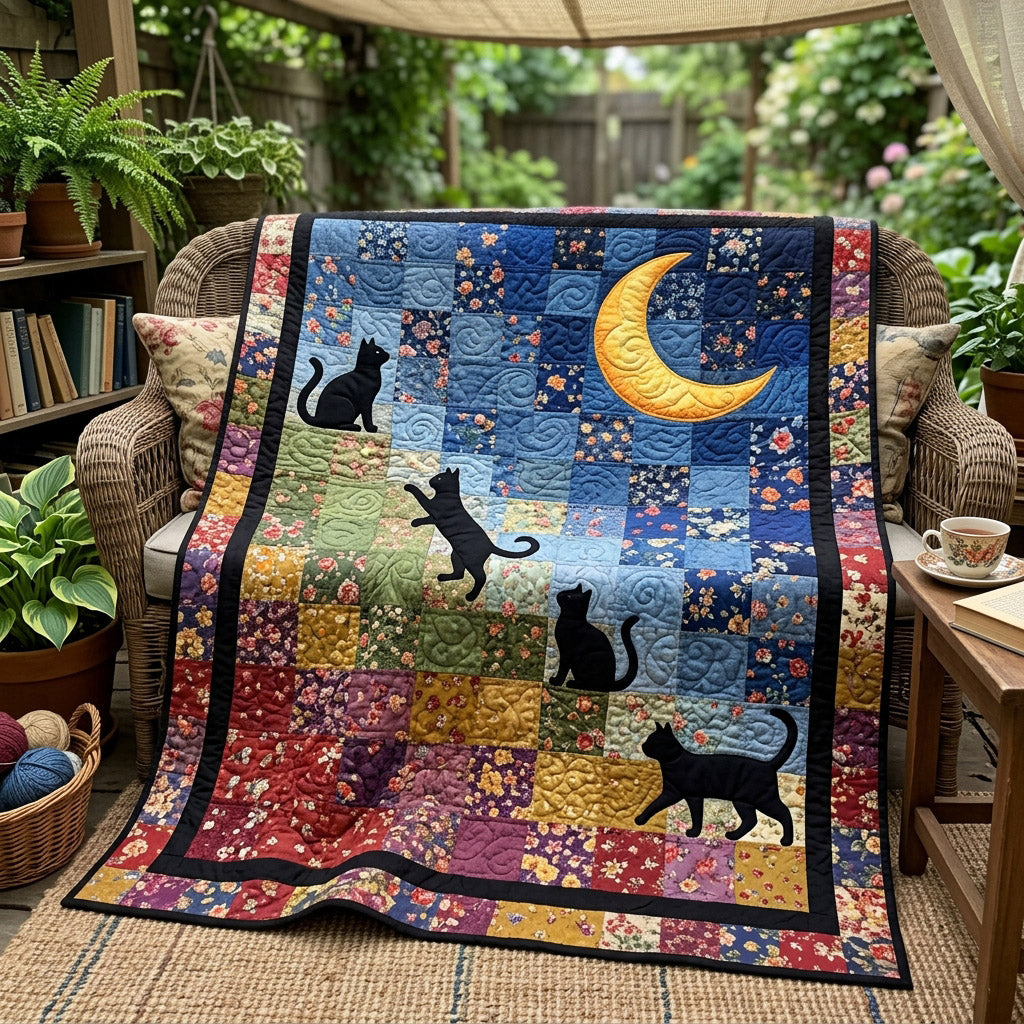 Black Cat Celestial Quilted Blanket - Baby (30" x 40") - Pack 1