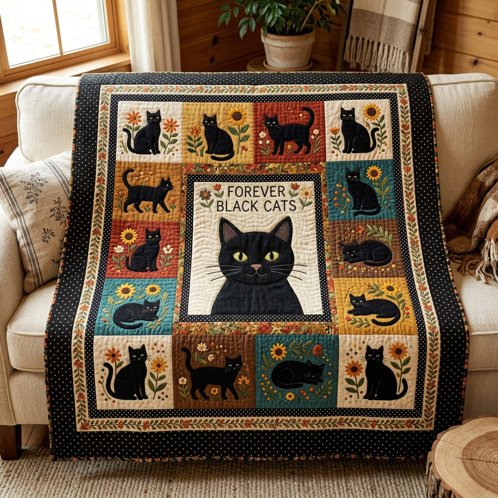 Black Cat Dynasty Quilted Blanket - Baby (30" x 40") - Pack 1