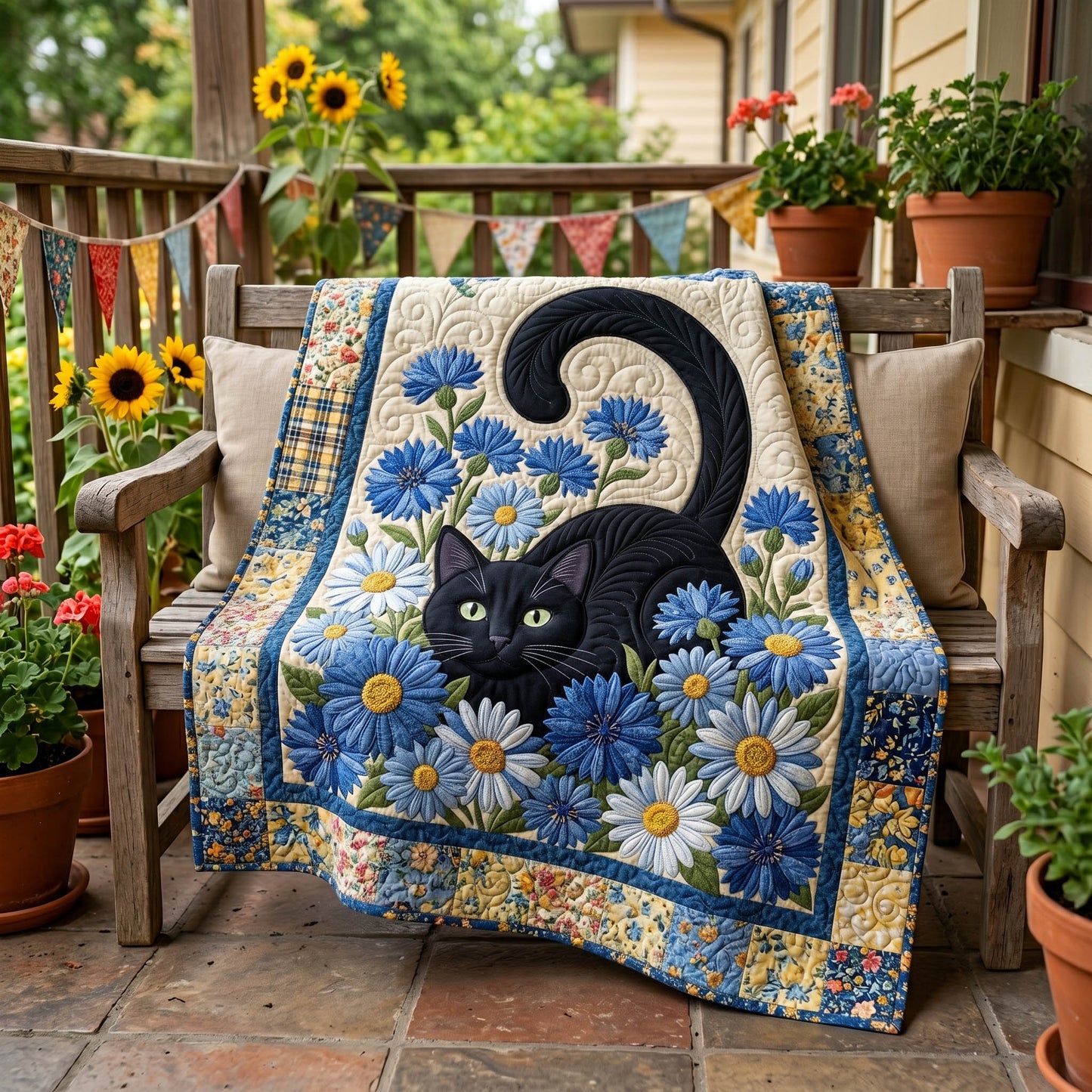 Black Petals Quilted Blanket - Baby (30" x 40") - Pack 1