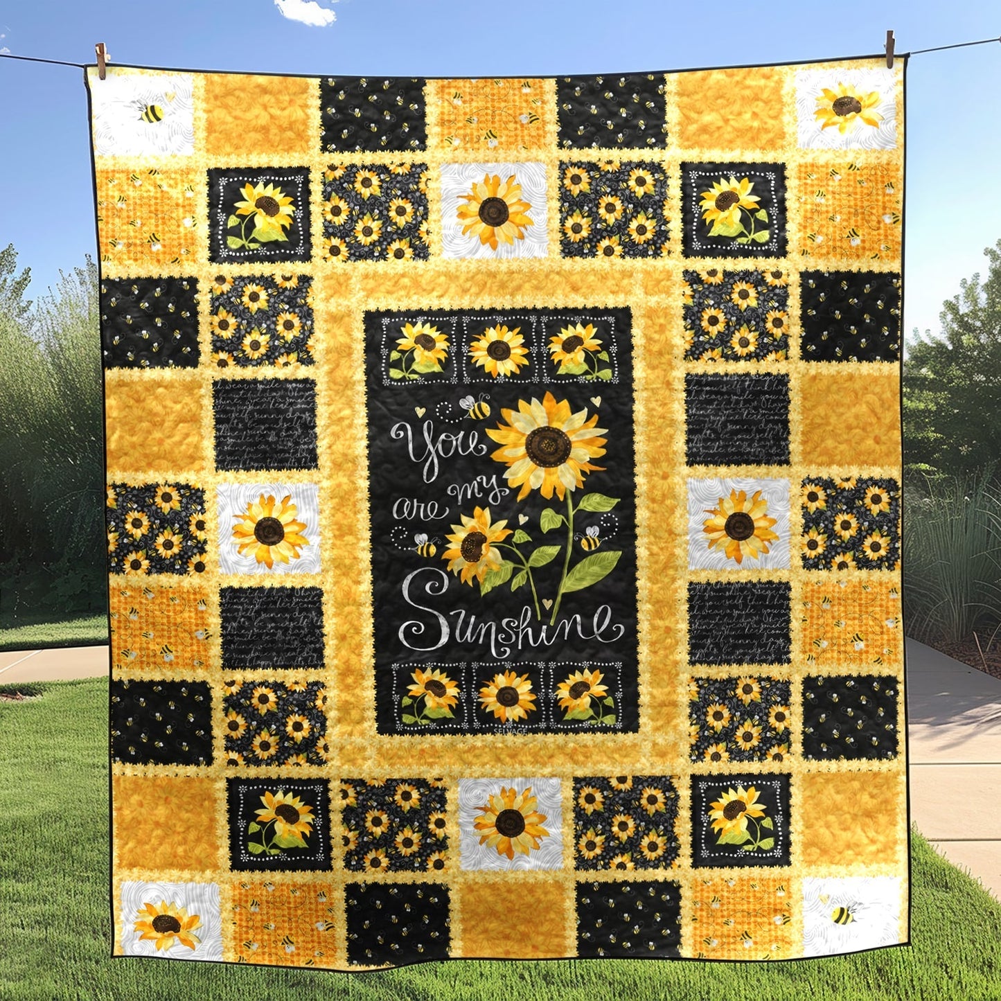You Are My Sunshine Quilted Blanket - Throw (55" x 60")