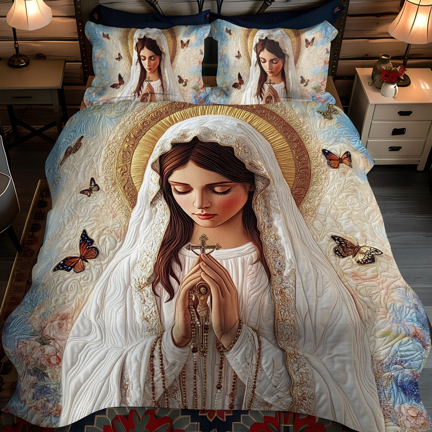 Blessed Radiance 3-Piece Quilted Bedding Set - Single (59" x 70")