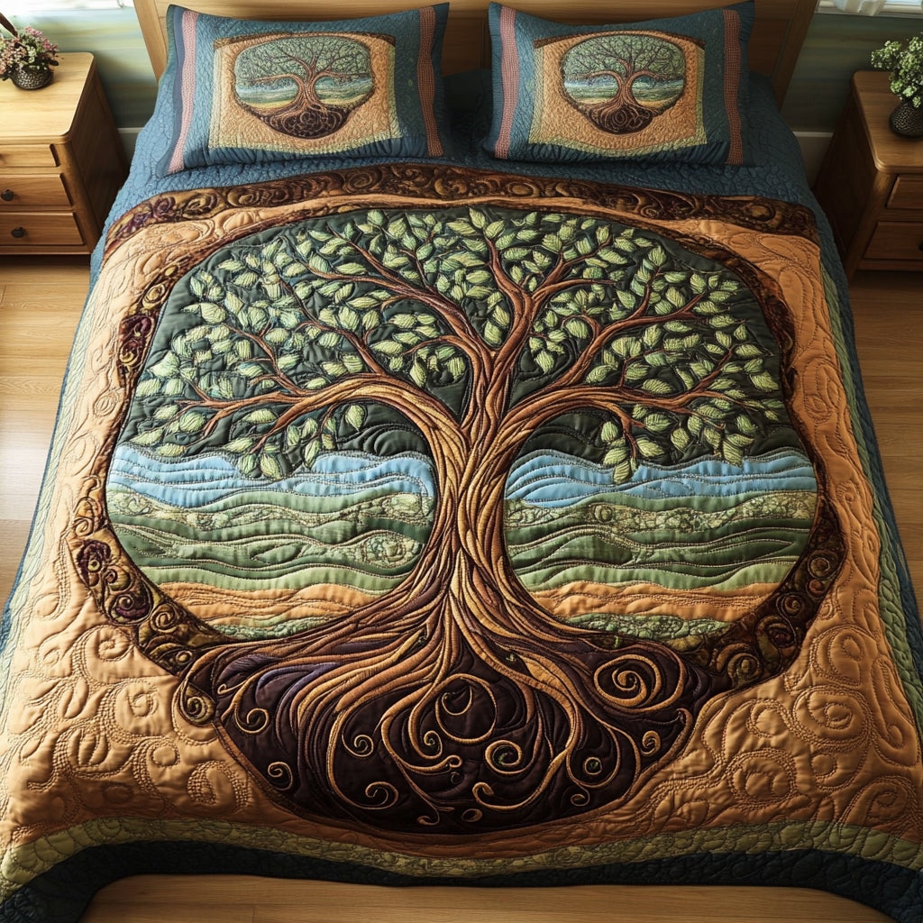 Blissful Bloom 3-Piece Quilted Bedding Set - Single (59" x 70")