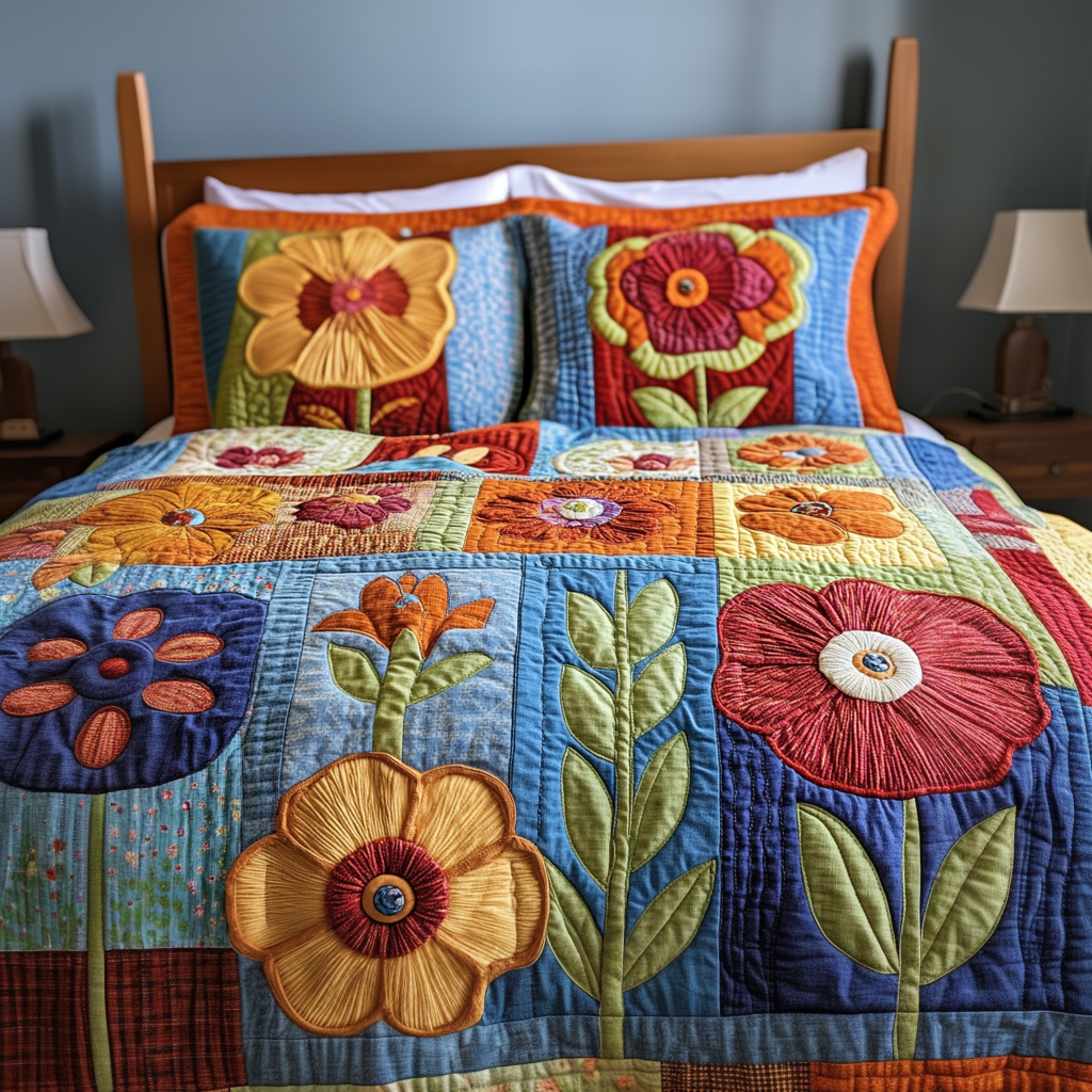 Bloom Comfort 3-Piece Quilted Bedding Set - Single (59" x 70")