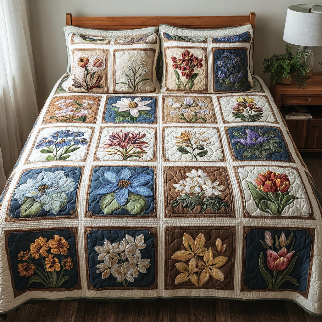 Bloom Haven 3-Piece Quilted Bedding Set - Single (59" x 70")