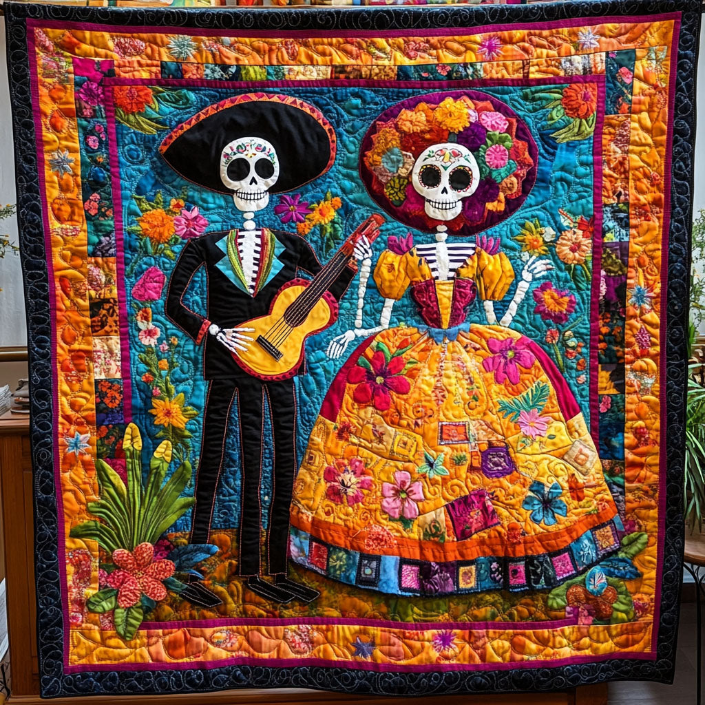 Bloomed Remembrance Quilted Blanket - Throw (55" x 60")