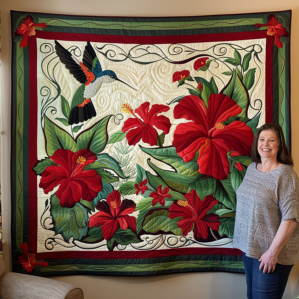 Blooming Beauty Quilted Blanket - Throw (55" x 60")