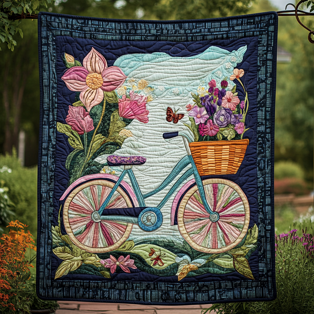 Blooming Journey Quilted Blanket - Throw (55" x 60")