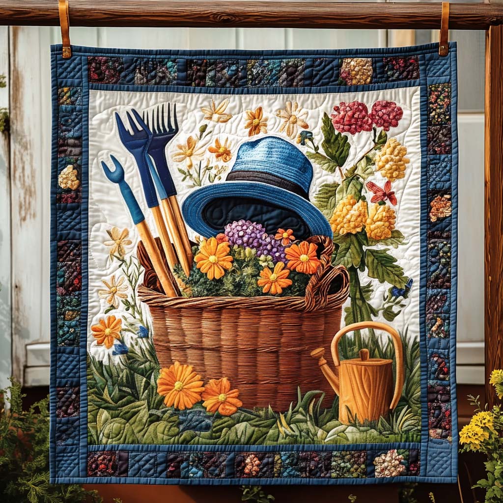 Blooming Pansies Quilted Blanket - Throw (55" x 60")