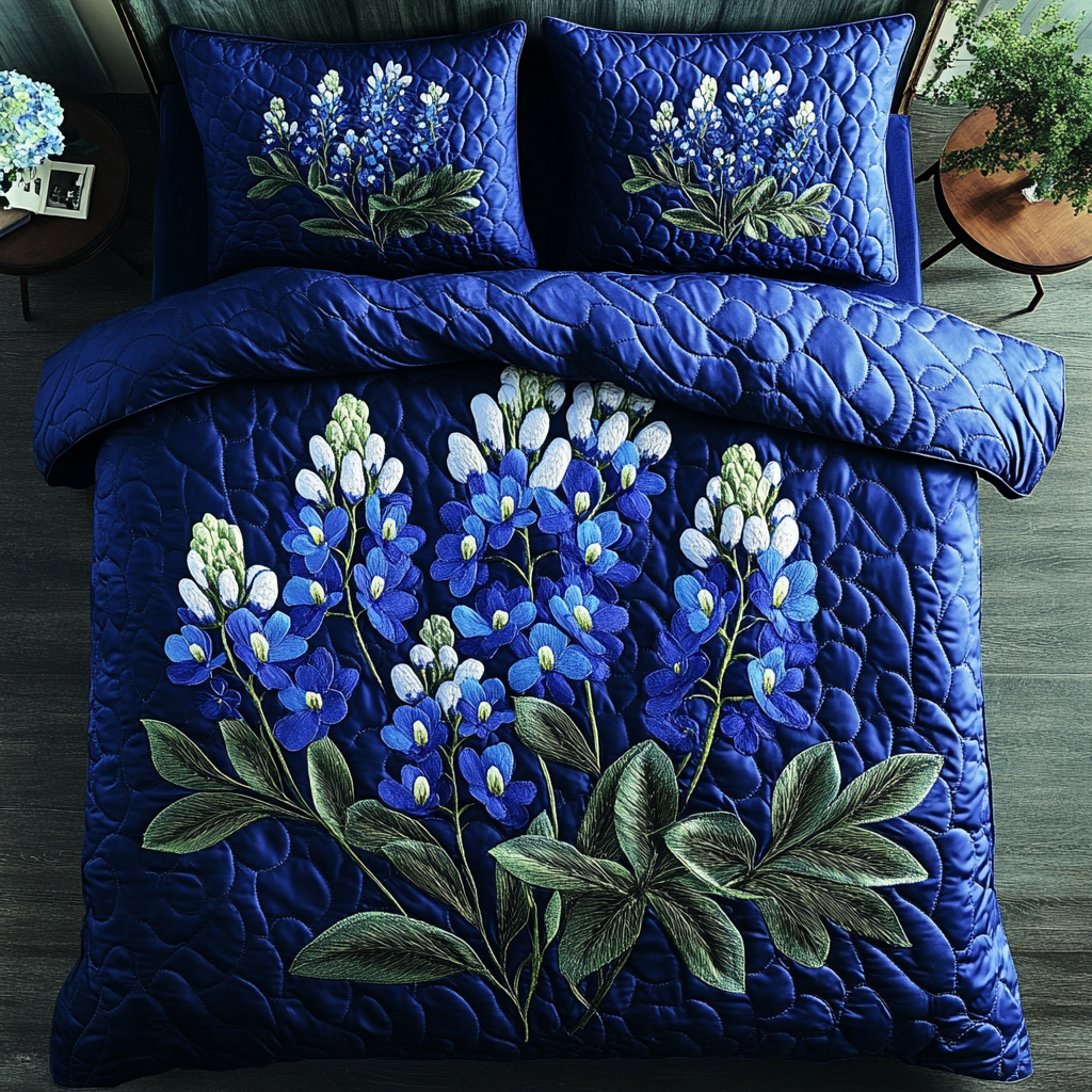 Blooming Path 3-Piece Quilted Bedding Set - Single (59" x 70")