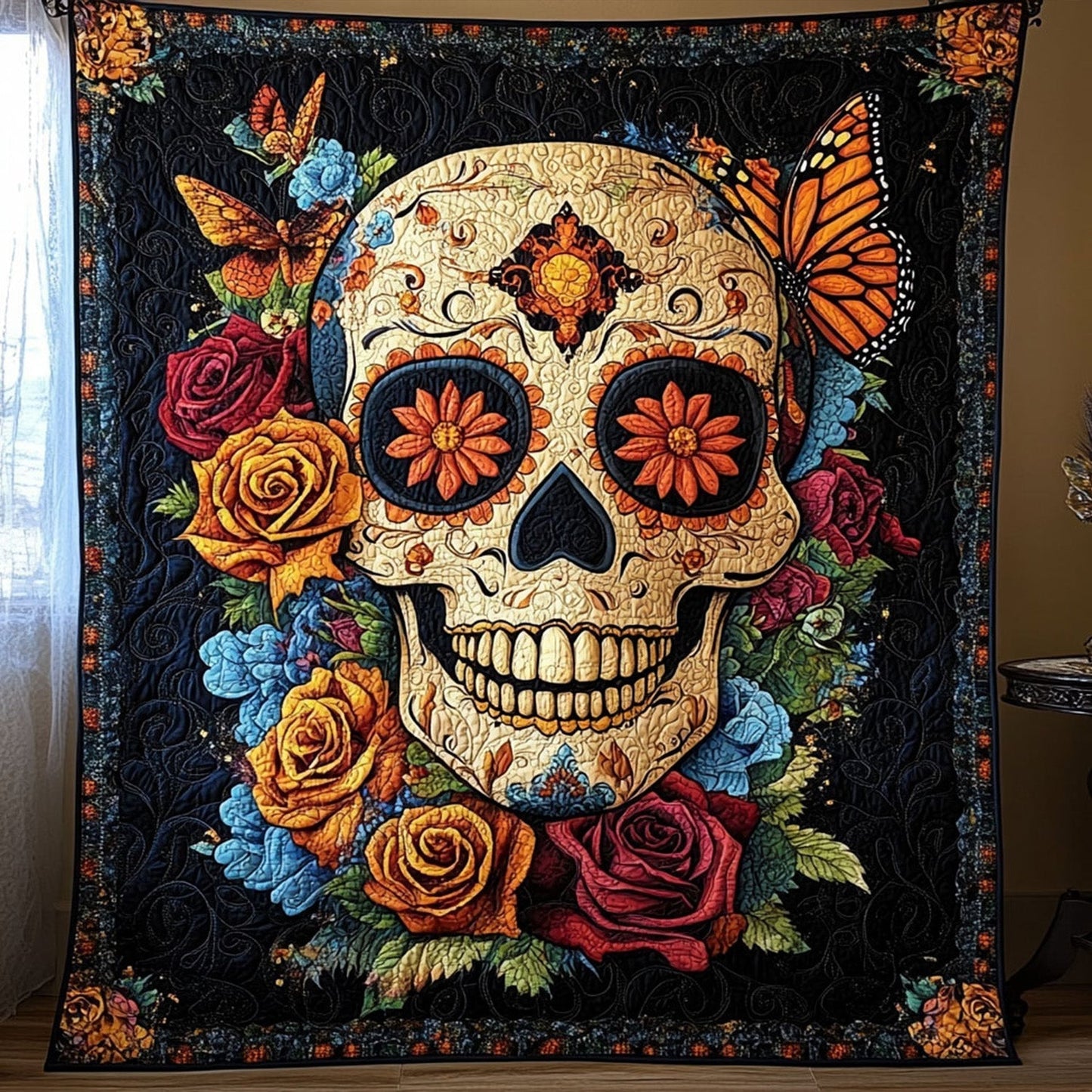 Blooming Shadows Quilted Blanket - Throw (55" x 60")