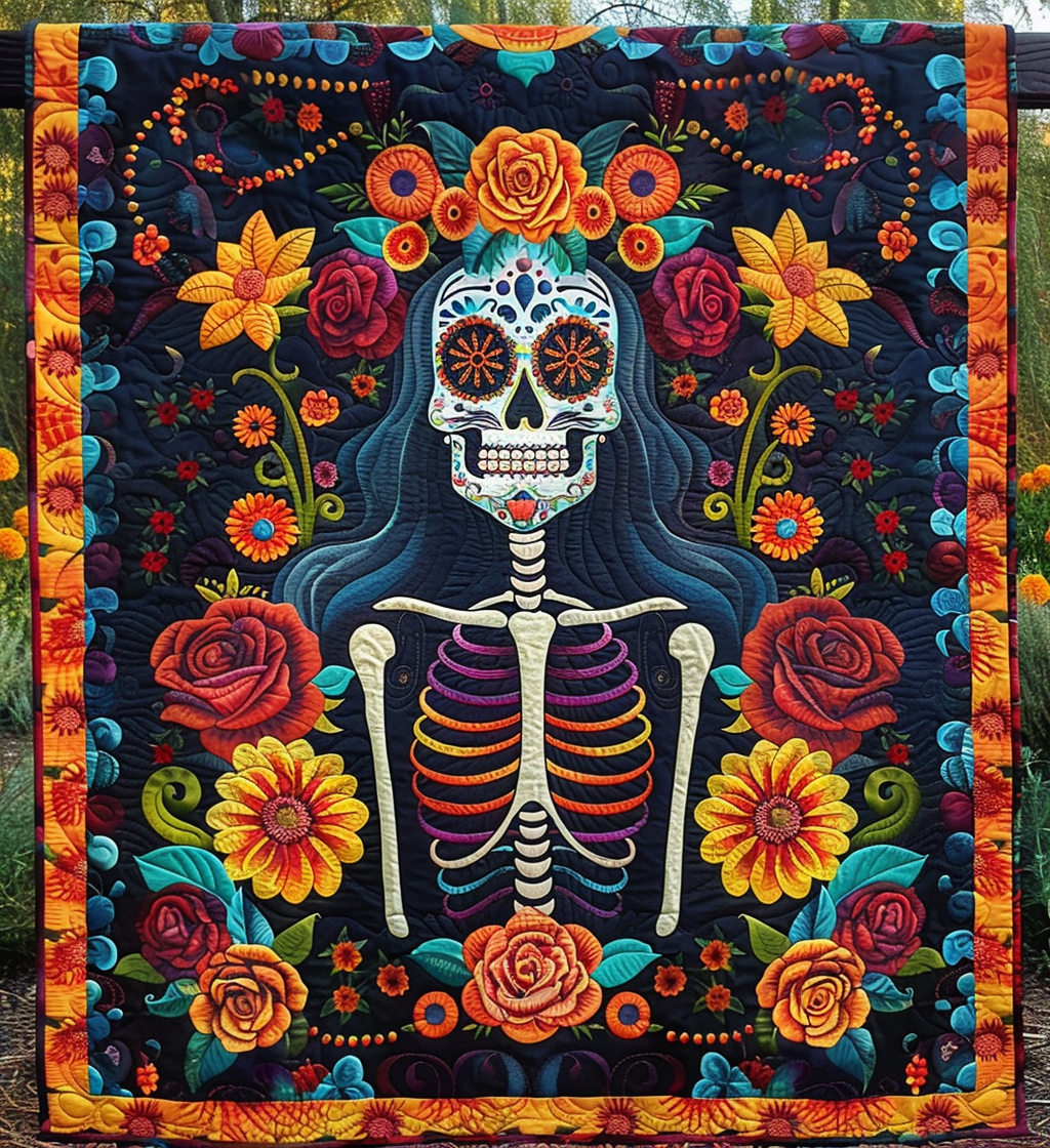Blooming Spirits Quilted Blanket - Throw (55" x 60")