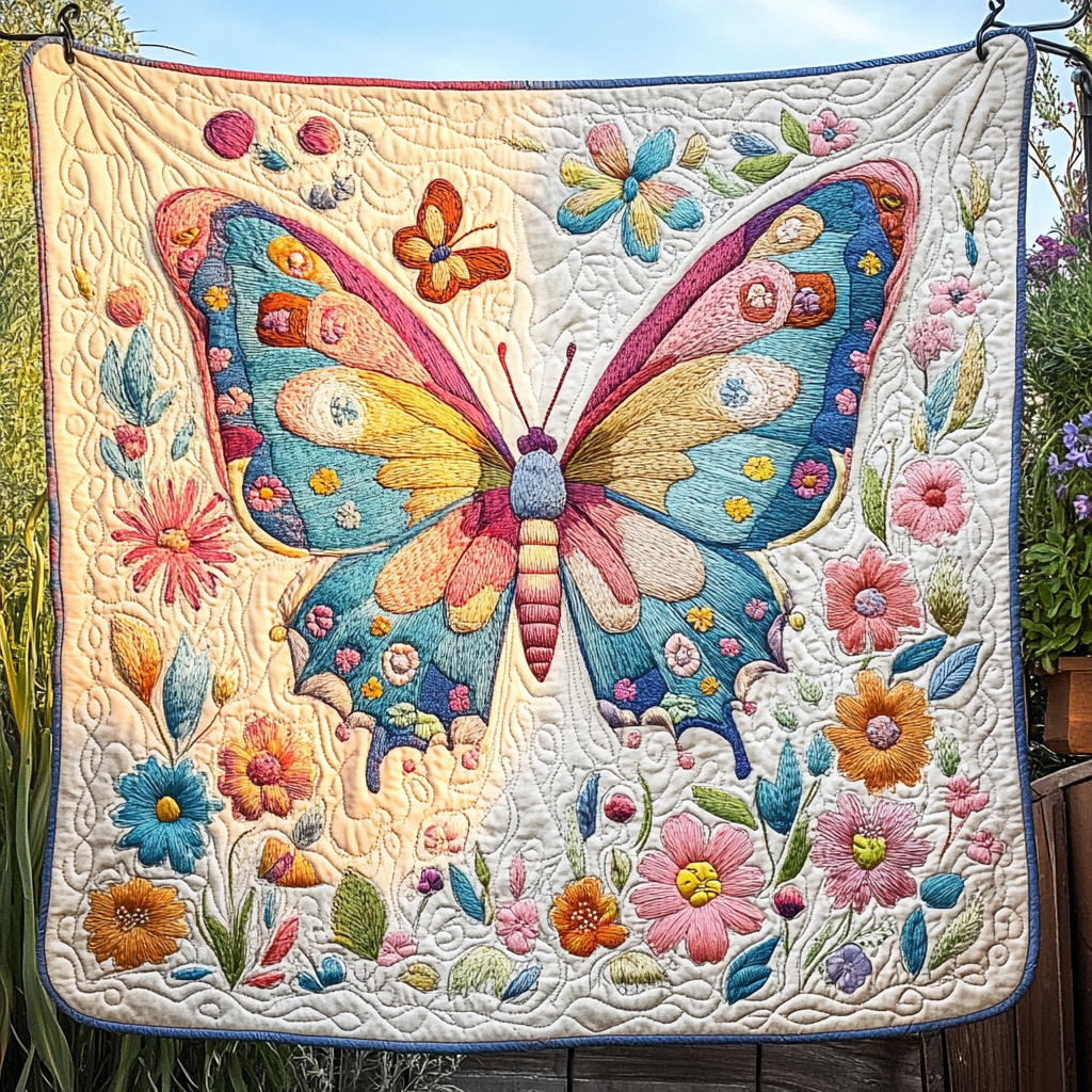 Blossom Breeze Quilted Blanket - Throw (55" x 60")