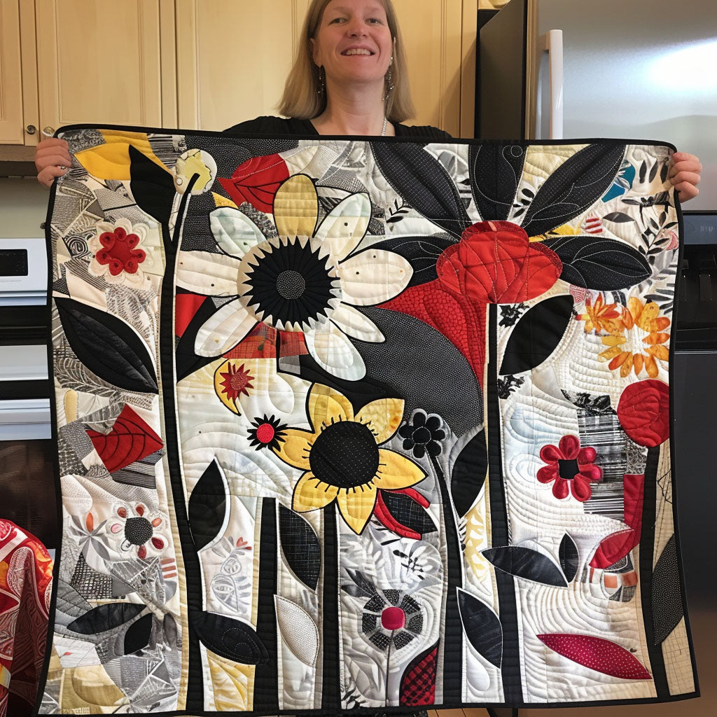 Blossom Burst Quilted Blanket - Throw (55" x 60")