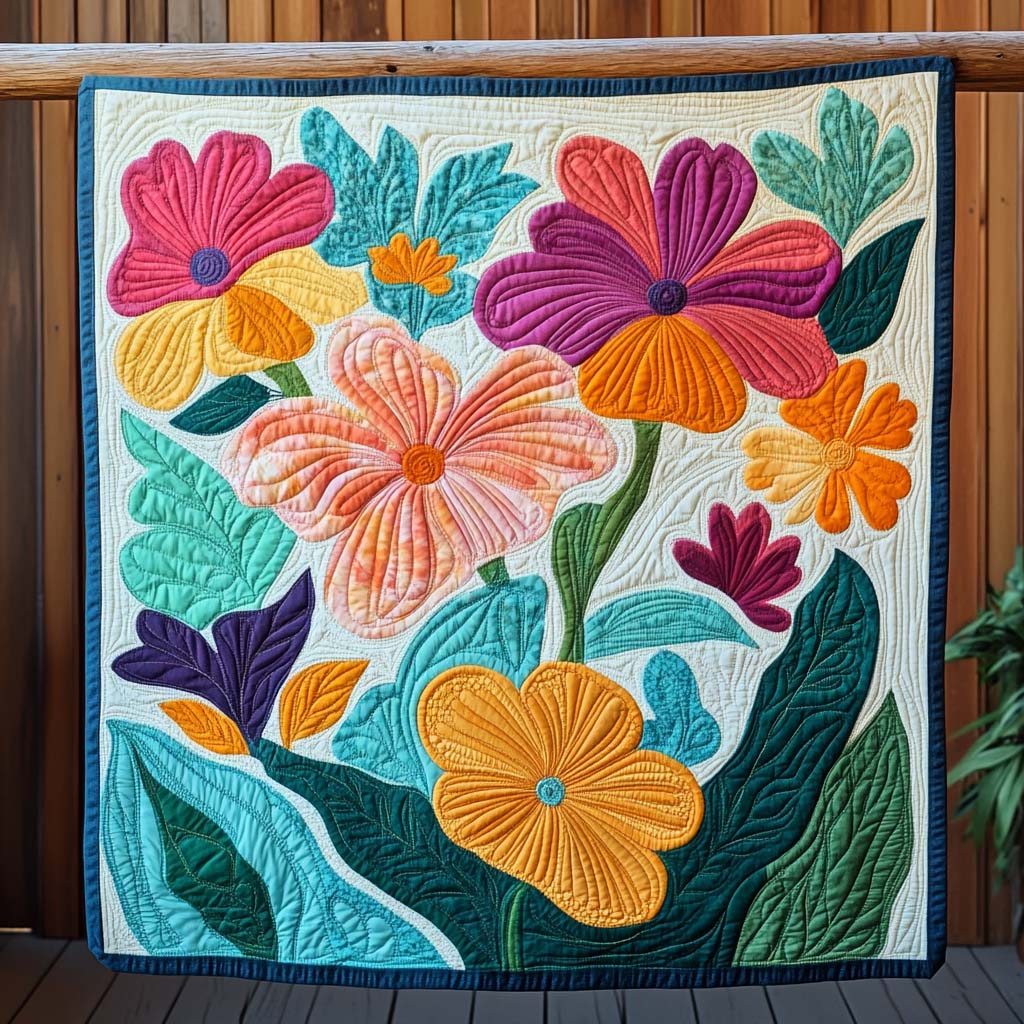 Blossom Harmony Quilted Blanket - Throw (55" x 60")