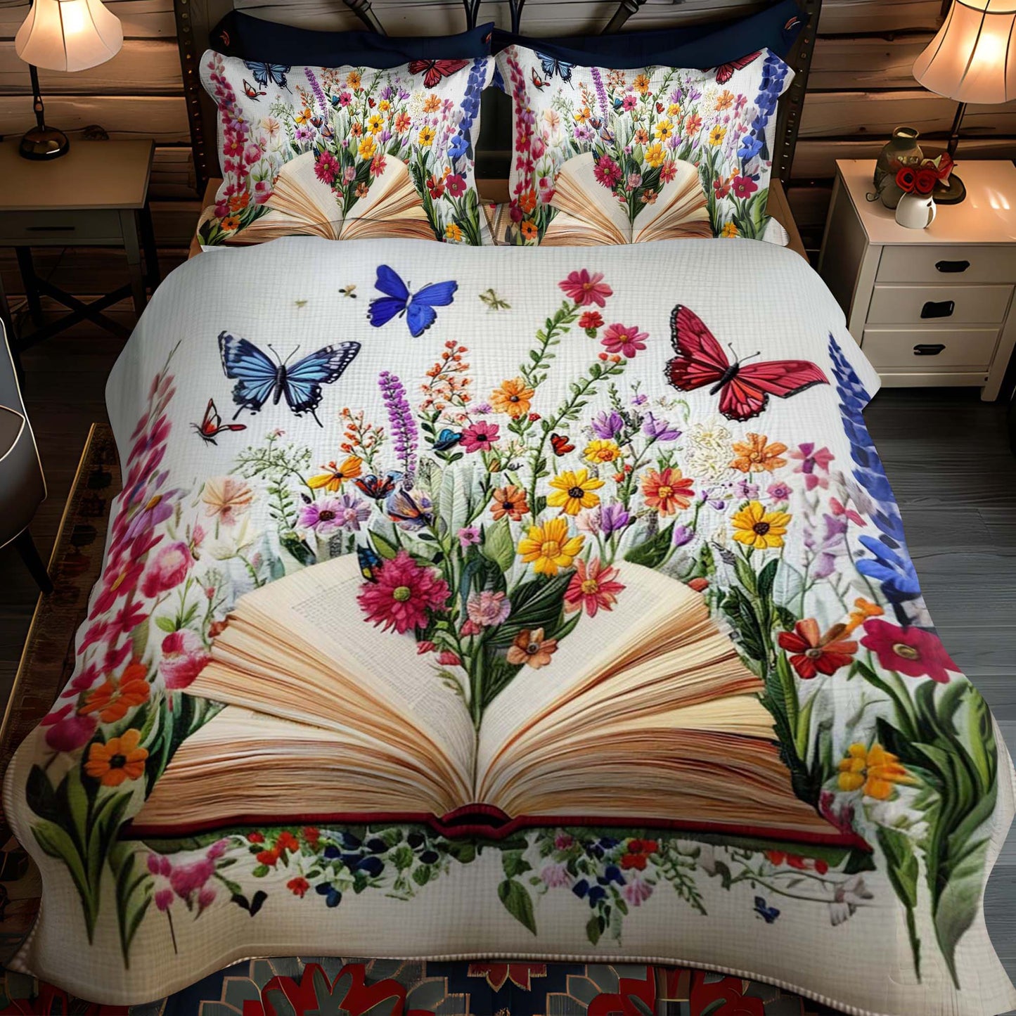 Blossom Of Knowledge 3-Piece Quilted Bedding Set - Single (59" x 70")
