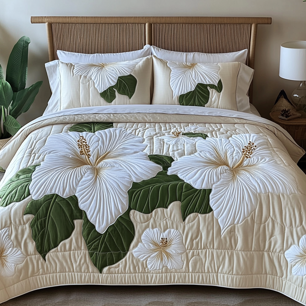 Blossom Serenity 3-Piece Quilted Bedding Set - Single (59" x 70")