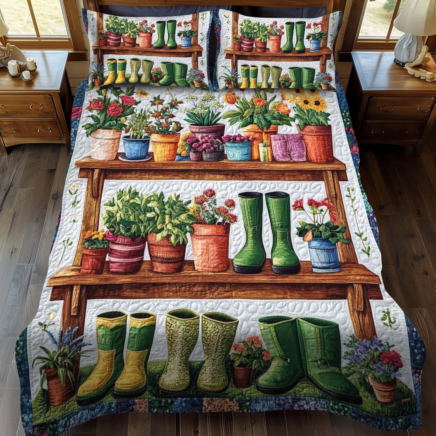 Blossom Shelf 3-Piece Quilted Bedding Set - Single (59" x 70")