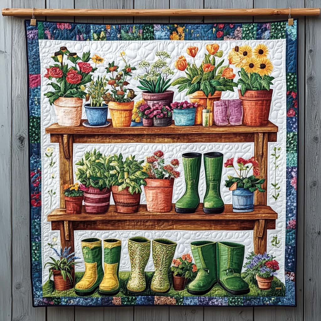Blossom Shelf Quilted Blanket - Throw (55" x 60")