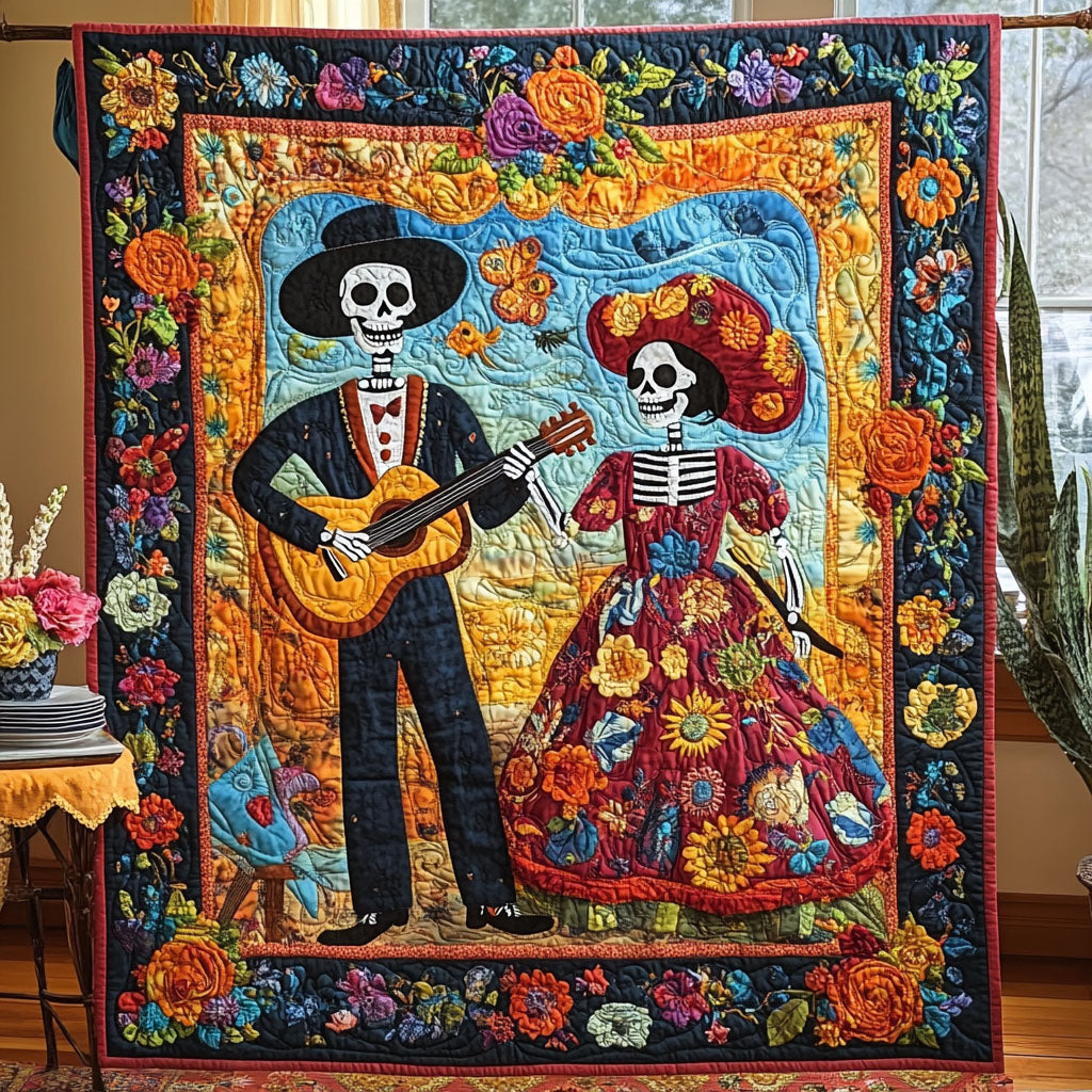 Blossom of Decay Quilted Blanket - Throw (55" x 60")