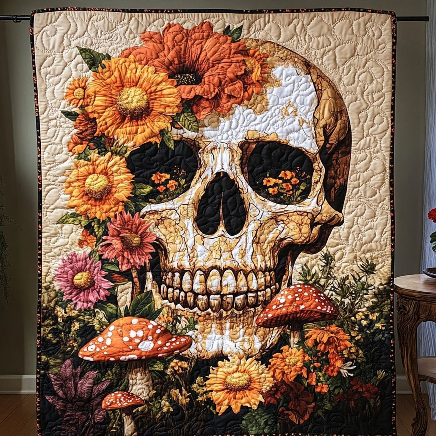Blossomed Soul Quilted Blanket - Throw (55" x 60")