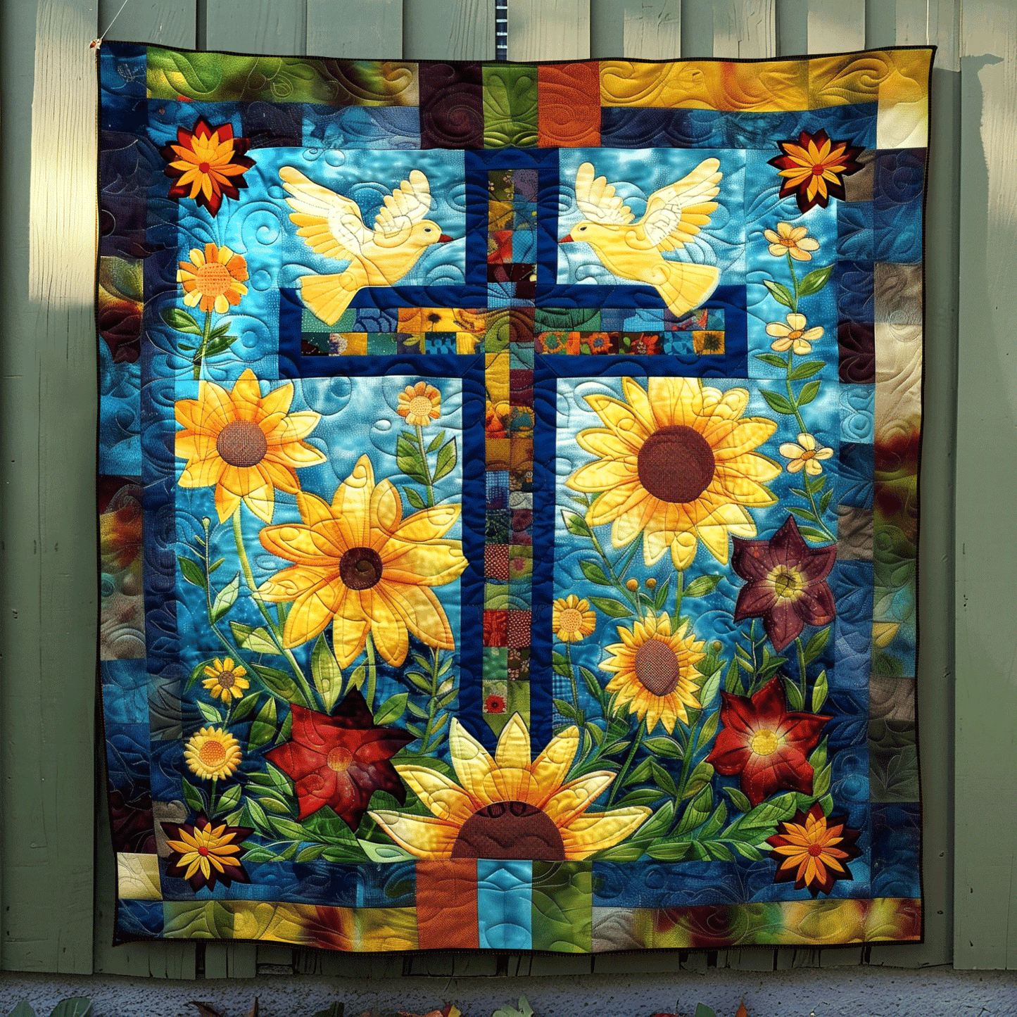 Blossoming Faith Quilted Blanket - Throw (55" x 60")