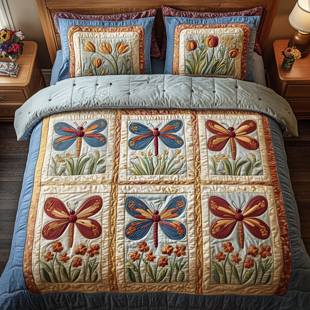Blossoming Meadow 3-Piece Quilted Bedding Set - Single (59" x 70")