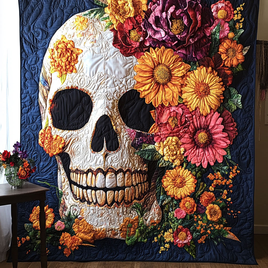 Blossoms Life Quilted Blanket - Throw (55" x 60")