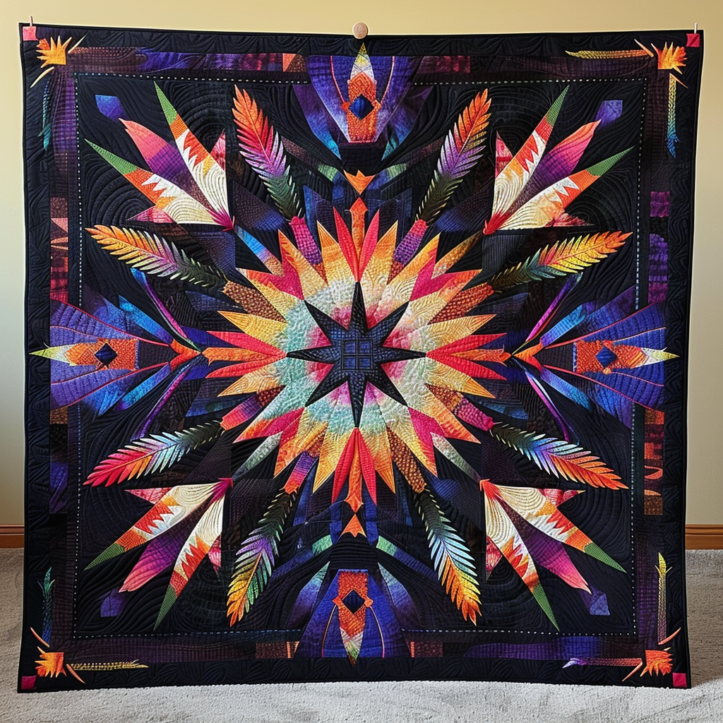 Blue Feather Heritage Quilted Blanket - Throw (55" x 60")