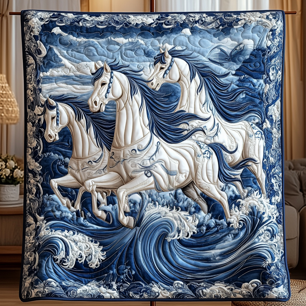 Blue Majesty Quilted Blanket - Throw (55" x 60")