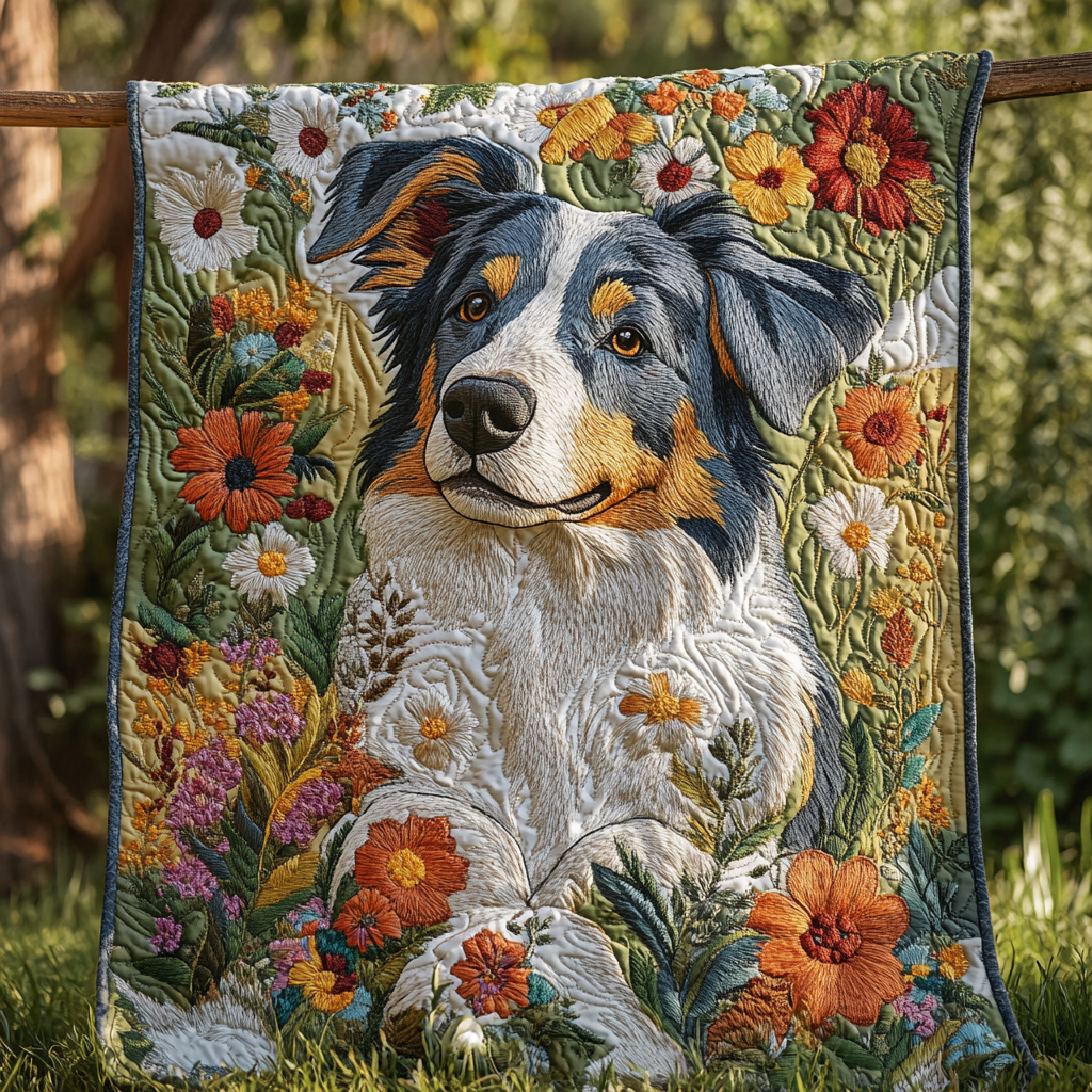 Blue Merle Dreams Quilted Blanket - Baby (30" x 40")
