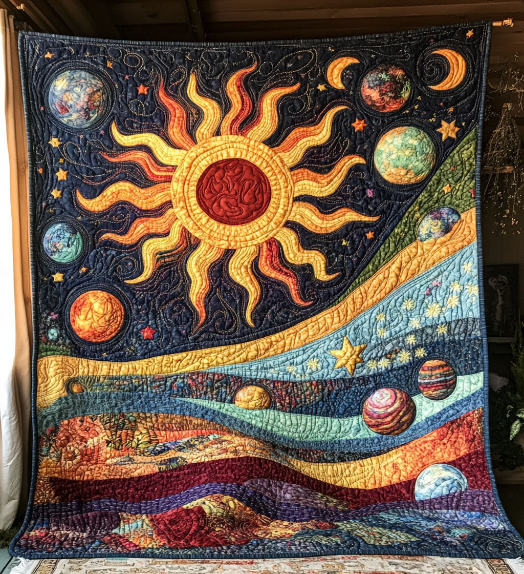 Boho Cosmic Serenity Quilted Blanket - Throw (55" x 60")