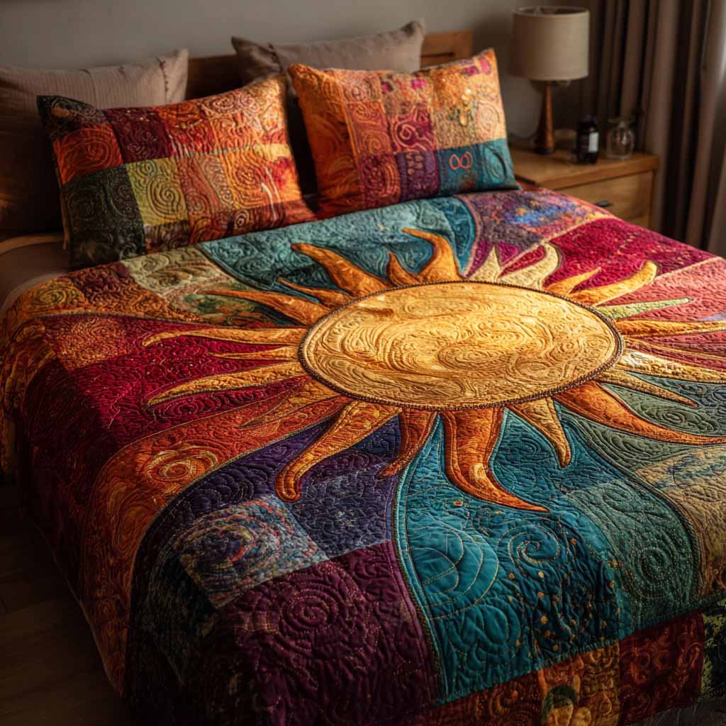 Boho Radiance 3-Piece Quilted Bedding Set - Single (59" x 70")