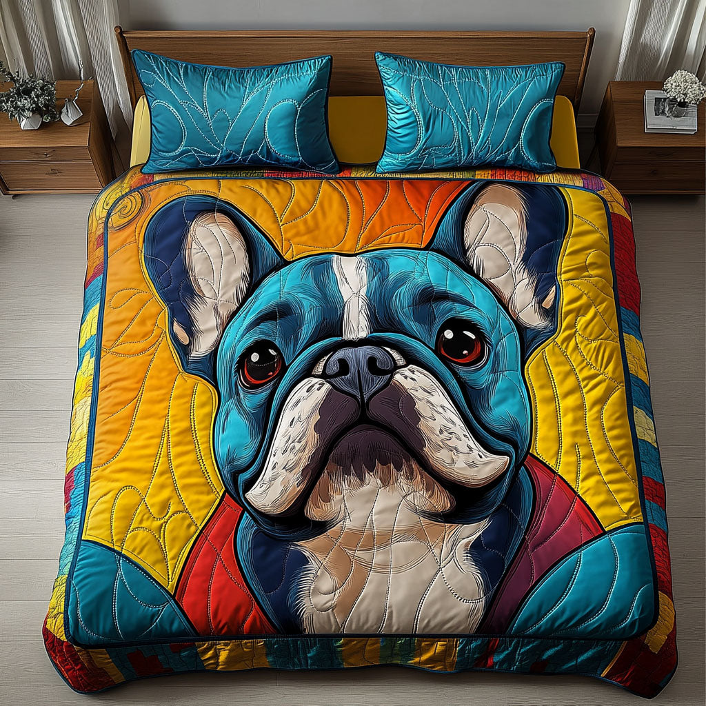 Bold Blue Buddy 3-Piece Quilted Bedding Set - Single (59" x 70")