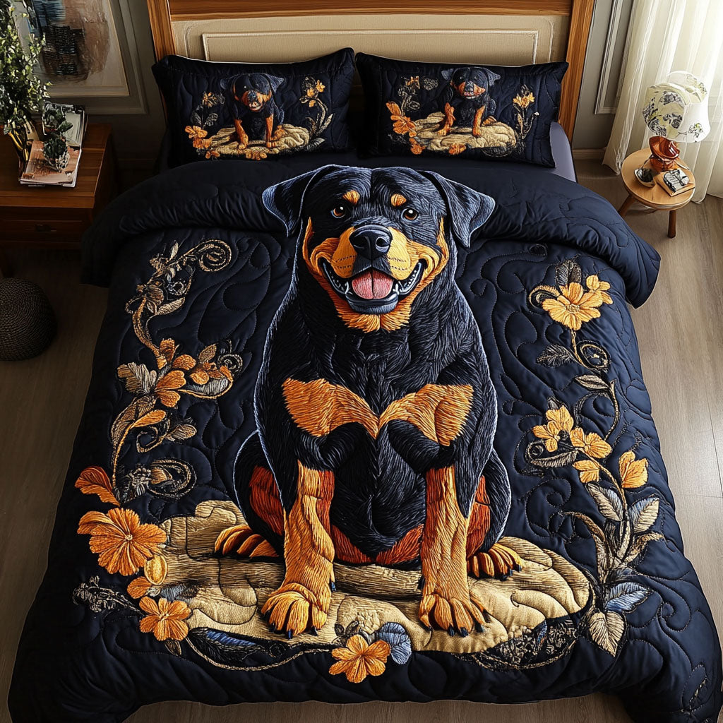 Bold Companion 3-Piece Quilted Bedding Set - Single (59" x 70")